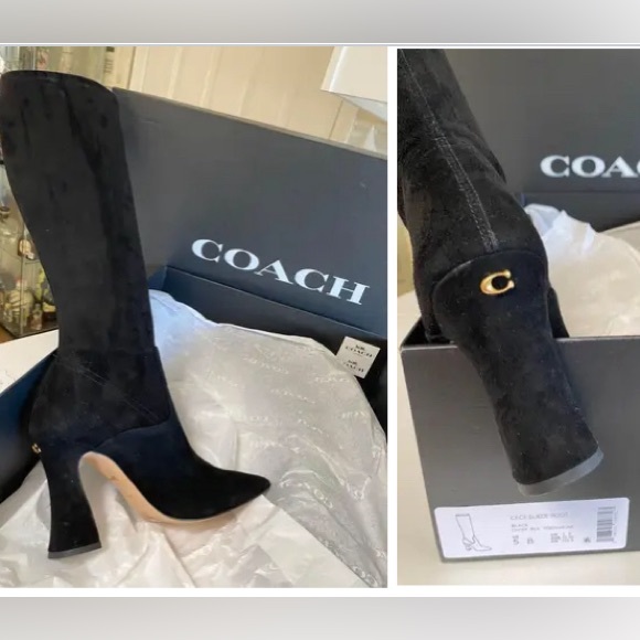 Black Coach Boots size 5 - Picture 1 of 1
